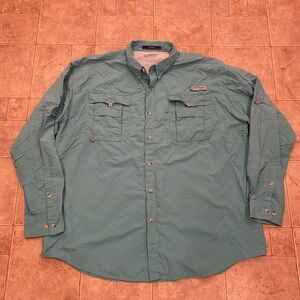 Columbia Shirt Mens 2X Bahama PFG Fishing Vented Long Sleeve Omni-Shade